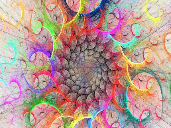 Rainbow Abstract Fractal Background Rendering — Stock Photo, Image