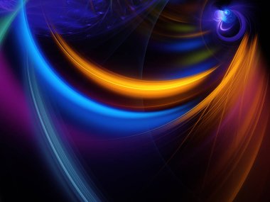 Mavi Soyut Fraktal arka plan 3d render illüstrasyon