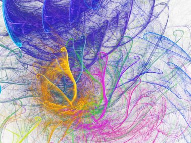 gökkuşağı Soyut Fraktal arka plan 3d render illüstrasyon