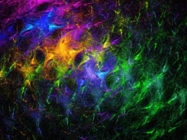 gökkuşağı Soyut Fraktal arka plan 3d render illüstrasyon