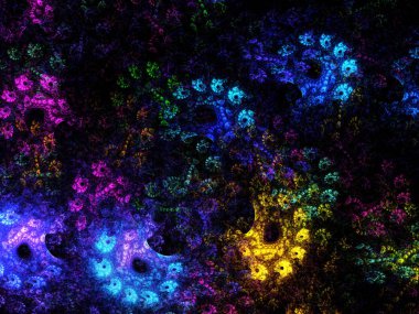 gökkuşağı Soyut Fraktal arka plan 3d render illüstrasyon