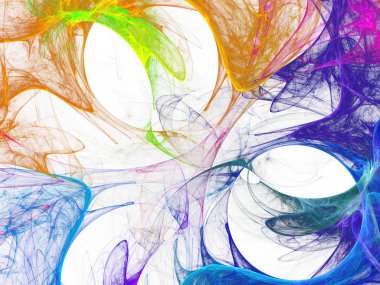 gökkuşağı Soyut Fraktal arka plan 3d render illüstrasyon