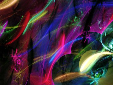 gökkuşağı Soyut Fraktal arka plan 3d render illüstrasyon