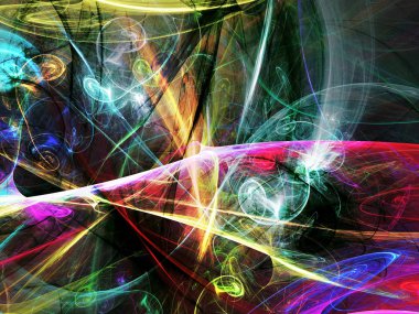 kaotik fraktal arka plan 3d render illüstrasyon soyut