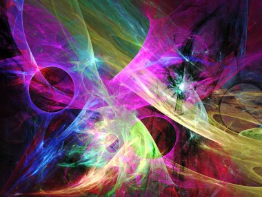 Mor Soyut Fraktal arka plan 3d render illüstrasyon