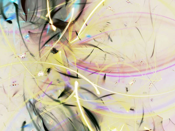노란 추상적인 프랙탈 배경 3d 렌더링 그림 — 스톡 사진