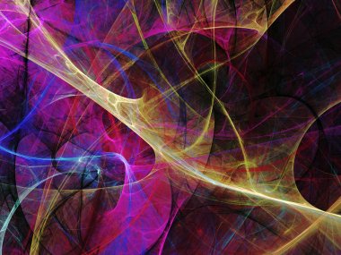 Mor Soyut Fraktal arka plan 3d render illüstrasyon