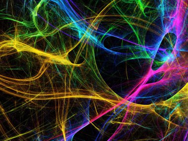 gökkuşağı Soyut Fraktal arka plan 3d render illüstrasyon