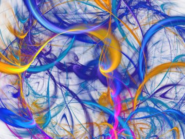 Mavi Soyut Fraktal arka plan 3d render illüstrasyon