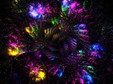 Mor Soyut Fraktal arka plan 3d render illüstrasyon