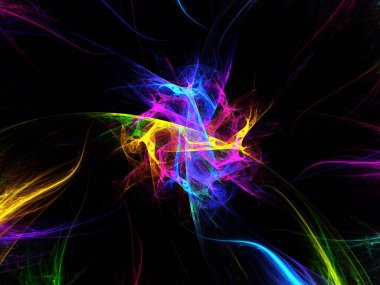 gökkuşağı Soyut Fraktal arka plan 3d render illüstrasyon