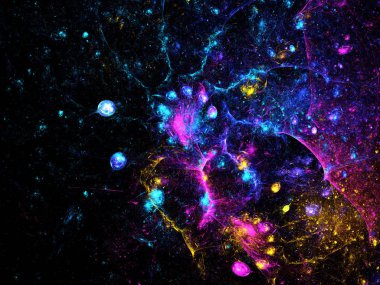 Mor Soyut Fraktal arka plan 3d render illüstrasyon