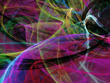 Mor Soyut Fraktal arka plan 3d render illüstrasyon