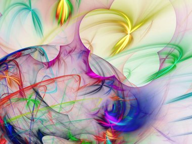 gökkuşağı Soyut Fraktal arka plan 3d render illüstrasyon