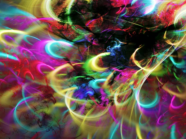 Regenboog abstracte fractal achtergrond 3d rendering illustratie — Stockfoto