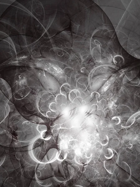黒と白の抽象的なフラクタル背景 3 d レンダリング図 — ストック写真