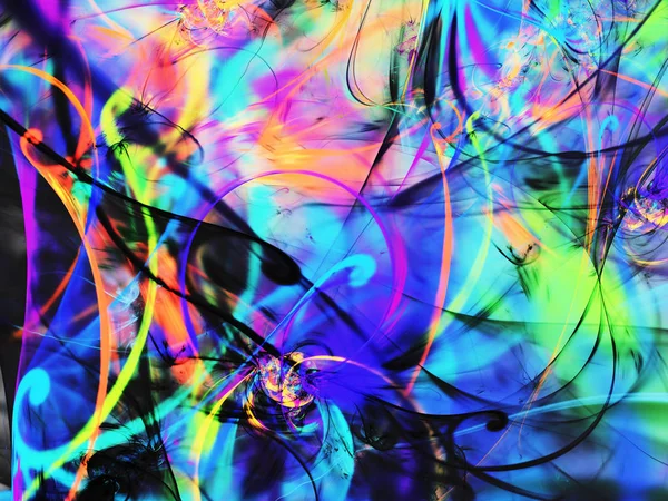 Arco-íris abstrato fractal fundo 3d renderização ilustração — Fotografia de Stock