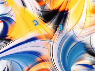 turuncu Soyut Fraktal arka plan 3d render illüstrasyon