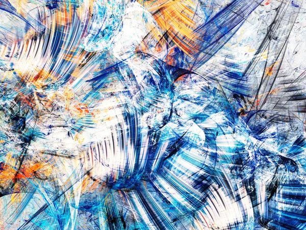 Azul abstrato fractal fundo 3d renderização ilustração — Fotografia de Stock