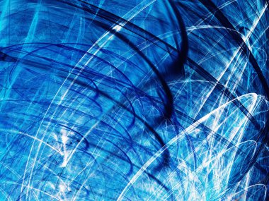 Mavi Soyut Fraktal arka plan 3d render illüstrasyon