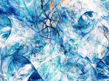 Mavi Soyut Fraktal arka plan 3d render illüstrasyon