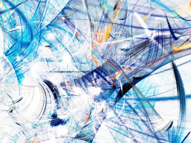 Mavi Soyut Fraktal arka plan 3d render illüstrasyon