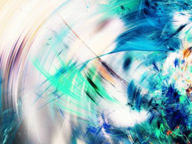 Mavi Soyut Fraktal arka plan 3d render illüstrasyon