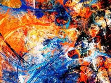 turuncu Soyut Fraktal arka plan 3d render illüstrasyon