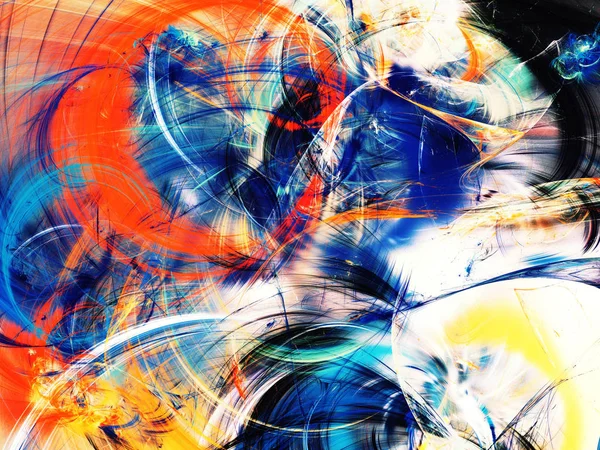 オレンジ色の抽象的なフラクタル背景 3 d レンダリング図 — ストック写真