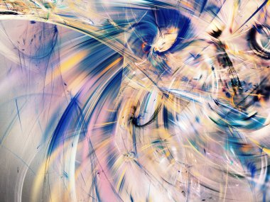 Mavi Soyut Fraktal arka plan 3d render illüstrasyon