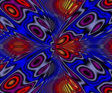 Mavi Soyut Fraktal arka plan 3d render illüstrasyon