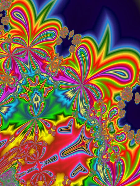 Arco iris abstracto fractal fondo 3d representación ilustración — Foto de Stock