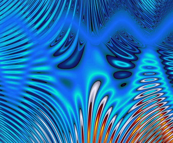 Blue abstract fractal background 3d rendering illustration — Stock Photo, Image