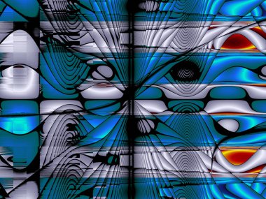 Mavi Soyut Fraktal arka plan 3d render illüstrasyon