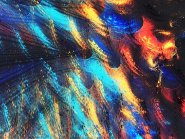 Mavi Soyut Fraktal arka plan 3d render illüstrasyon