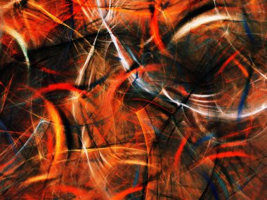 turuncu Soyut Fraktal arka plan 3d render illüstrasyon