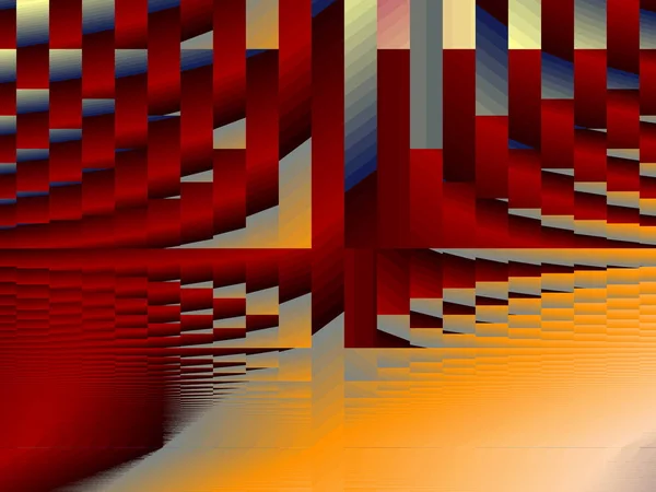 Rouge abstrait fractal fond 3d rendu illustration — Photo