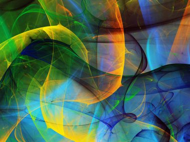 gökkuşağı Soyut Fraktal arka plan 3d render illüstrasyon