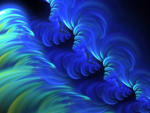 Blaue abstrakte fraktale Hintergrund 3D-Darstellung — Stockfoto