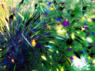 yeşil Soyut Fraktal arka plan 3d render illüstrasyon