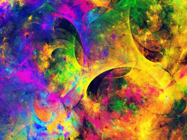 gökkuşağı Soyut Fraktal arka plan 3d render illüstrasyon