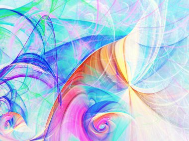 Mavi Soyut Fraktal arka plan 3d render illüstrasyon