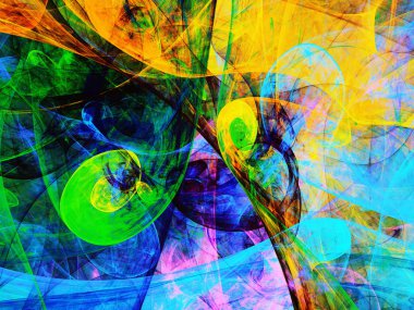 gökkuşağı Soyut Fraktal arka plan 3d render illüstrasyon