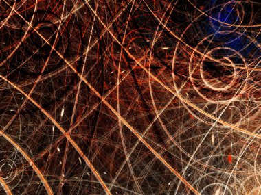 turuncu Soyut Fraktal arka plan 3d render illüstrasyon