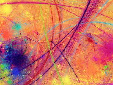 turuncu Soyut Fraktal arka plan 3d render illüstrasyon