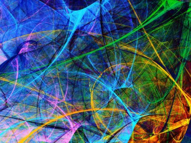 gökkuşağı Soyut Fraktal arka plan 3d render illüstrasyon