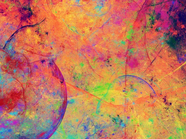 turuncu Soyut Fraktal arka plan 3d render illüstrasyon