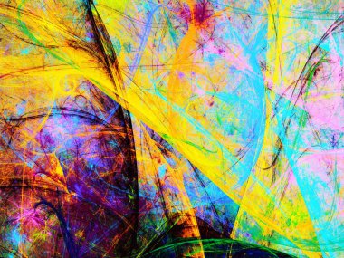 gökkuşağı Soyut Fraktal arka plan 3d render illüstrasyon