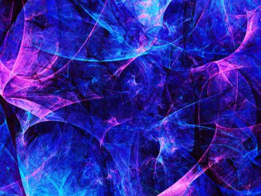 Mavi Soyut Fraktal arka plan 3d render illüstrasyon