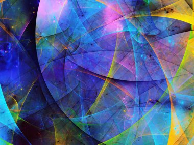 Mavi Soyut Fraktal arka plan 3d render illüstrasyon